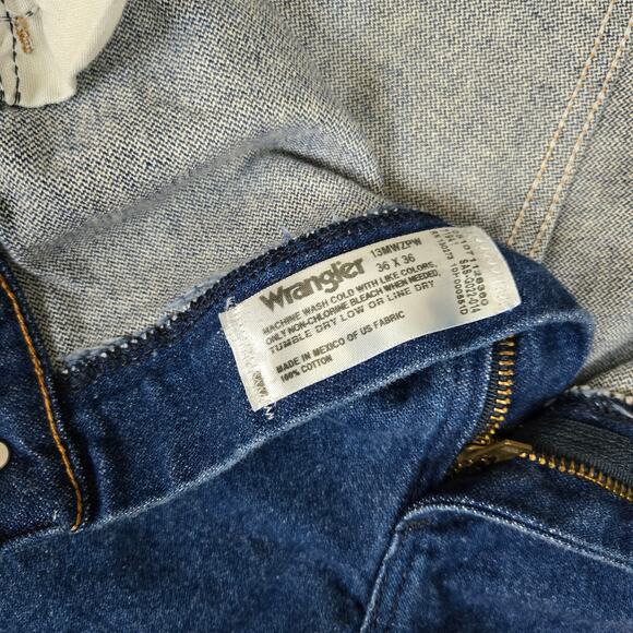 VTG Wrangle Jeans 36x36 Mens Dark Wash Denim Pants Straight Leg 0741 - Picture 5 of 10